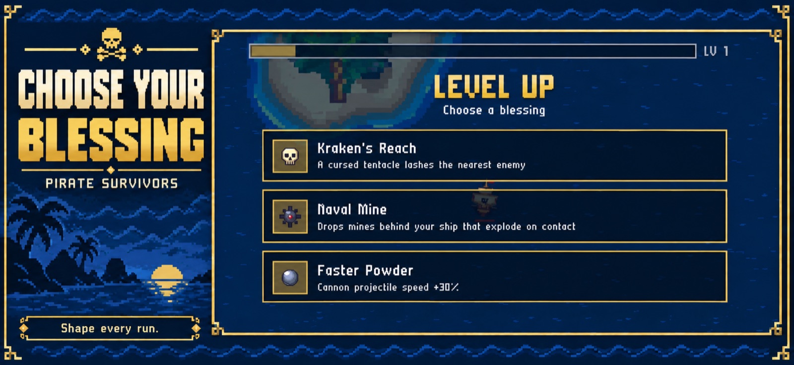 Choosing a blessing after levelling up